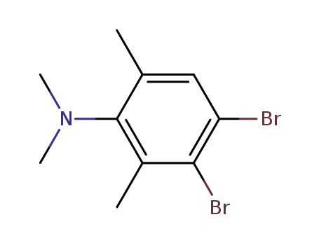 Molecular Structure of 64230-16-6 (Benzenamine, 3,4-dibromo-N,N,2,6-tetramethyl-)