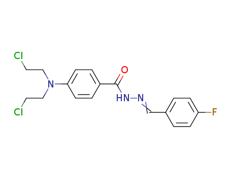 Molecular Structure of 1959-66-6 (Benzoic acid,4-[bis(2-chloroethyl)amino]-, 2-[(4-fluorophenyl)methylene]hydrazide)