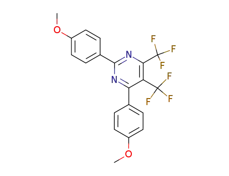 Molecular Structure of 62578-53-4 (Pyrimidine, 2,4-bis(4-methoxyphenyl)-5,6-bis(trifluoromethyl)-)