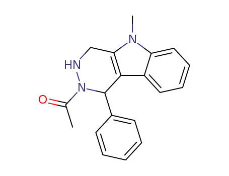 Molecular Structure of 61381-52-0 (1H-Pyridazino[4,5-b]indole,
2-acetyl-2,3,4,5-tetrahydro-5-methyl-1-phenyl-)