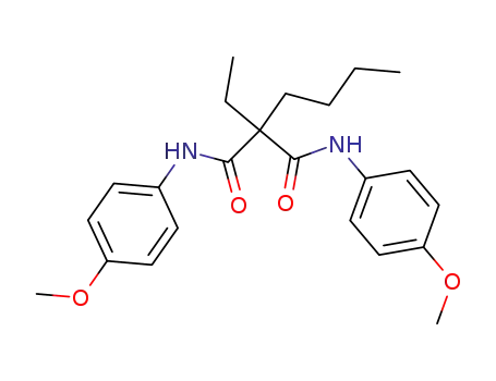 Molecular Structure of 42331-68-0 (N,N-Bis(4-methoxyphenyl)-2-butyl-2-ethylpropanediamide)