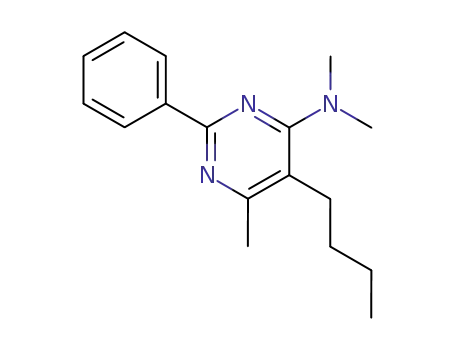 Molecular Structure of 61442-53-3 (4-Pyrimidinamine, 5-butyl-N,N,6-trimethyl-2-phenyl-)