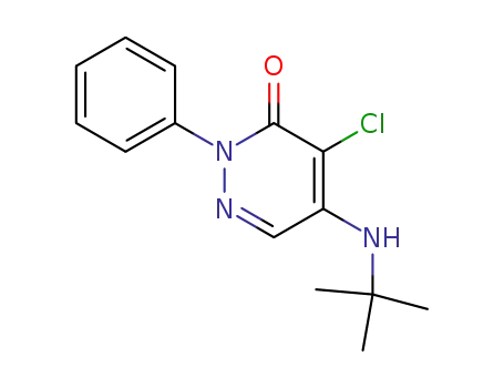 Molecular Structure of 65269-66-1 (3(2H)-Pyridazinone, 4-chloro-5-[(1,1-dimethylethyl)amino]-2-phenyl-)
