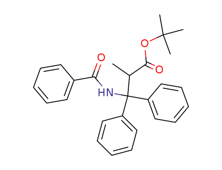 Molecular Structure of 24549-46-0 (Benzenepropanoic acid, b-(benzoylamino)-a-methyl-b-phenyl-,
1,1-dimethylethyl ester)