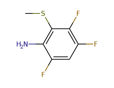 Molecular Structure of 63792-13-2 (Benzenamine, 3,4,6-trifluoro-2-(methylthio)-)