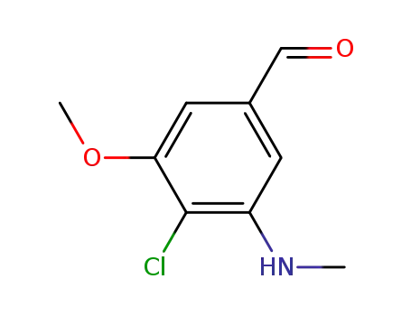 Molecular Structure of 64095-12-1 (Benzaldehyde, 4-chloro-3-methoxy-5-(methylamino)-)