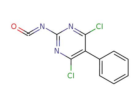 Molecular Structure of 65004-50-4 (Pyrimidine, 4,6-dichloro-2-isocyanato-5-phenyl-)