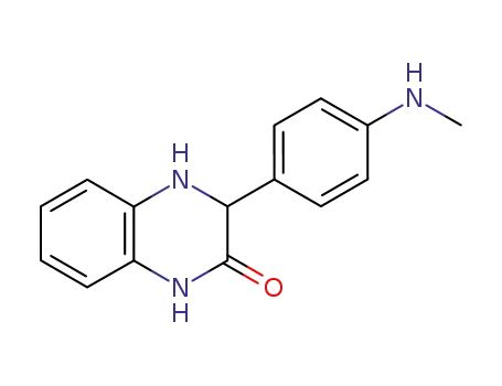 Molecular Structure of 63634-05-9 (2(1H)-Quinoxalinone, 3,4-dihydro-3-[4-(methylamino)phenyl]-)