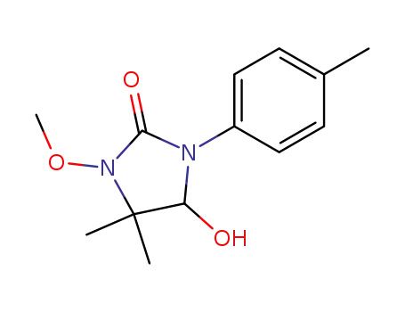 Molecular Structure of 61532-23-8 (2-Imidazolidinone,
5-hydroxy-3-methoxy-4,4-dimethyl-1-(4-methylphenyl)-)