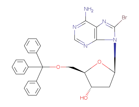 Molecular Structure of 18384-58-2 (Adenosine, 8-bromo-2'-deoxy-5'-O-(triphenylmethyl)-)