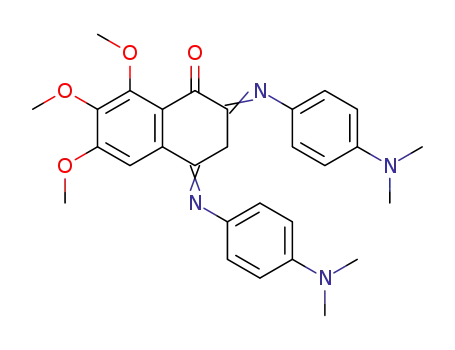 Molecular Structure of 5101-03-1 (1(2H)-Naphthalenone,
2,4-bis[[4-(dimethylamino)phenyl]imino]-3,4-dihydro-6,7,8-trimethoxy-)