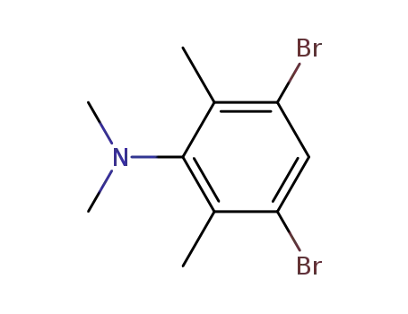 Molecular Structure of 64230-15-5 (Benzenamine, 3,5-dibromo-N,N,2,6-tetramethyl-)
