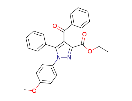 Molecular Structure of 63514-85-2 (1H-Pyrazole-3-carboxylic acid,
4-benzoyl-1-(4-methoxyphenyl)-5-phenyl-, ethyl ester)