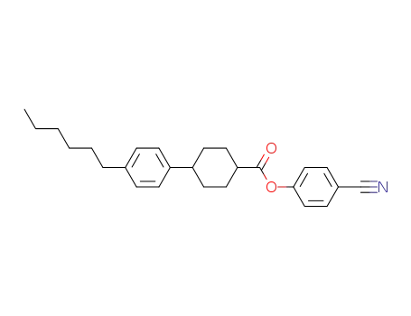 Molecular Structure of 62268-62-6 (Cyclohexanecarboxylic acid, 4-(4-hexylphenyl)-, 4-cyanophenyl ester)