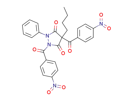 Molecular Structure of 62188-96-9 (3,5-Pyrazolidinedione, 4-butyl-1,4-bis(4-nitrobenzoyl)-2-phenyl-)
