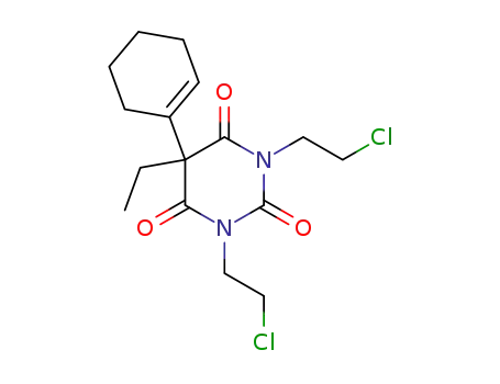 Molecular Structure of 61327-78-4 (2,4,6(1H,3H,5H)-Pyrimidinetrione,
1,3-bis(2-chloroethyl)-5-(1-cyclohexen-1-yl)-5-ethyl-)
