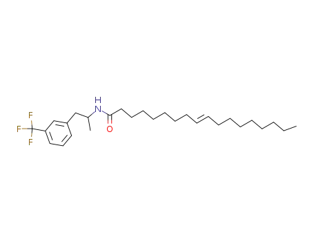 Molecular Structure of 64449-86-1 (9-Octadecenamide, N-[1-methyl-2-[3-(trifluoromethyl)phenyl]ethyl]-, (E)-)