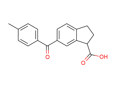 Molecular Structure of 54763-11-0 (1H-Indene-1-carboxylic acid, 2,3-dihydro-6-(4-methylbenzoyl)-)