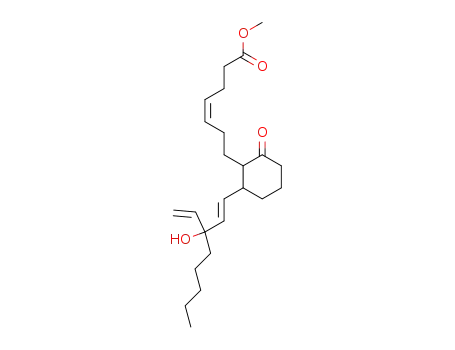 Molecular Structure of 63584-28-1 (4-Heptenoic acid,
7-[2-(3-ethenyl-3-hydroxy-1-octenyl)-6-oxocyclohexyl]-, methyl ester)