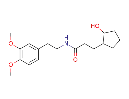 Molecular Structure of 63080-35-3 (Cyclopentanepropanamide,
N-[2-(3,4-dimethoxyphenyl)ethyl]-2-hydroxy-)