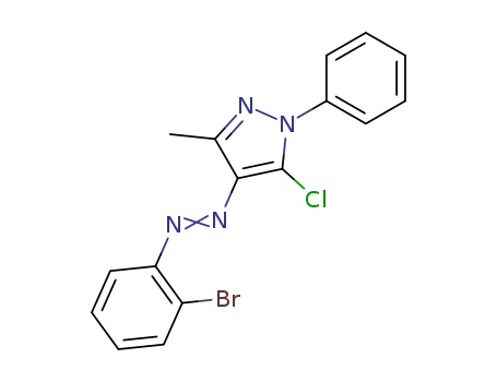 Molecular Structure of 59919-60-7 (1H-Pyrazole, 4-[(2-bromophenyl)azo]-5-chloro-3-methyl-1-phenyl-)