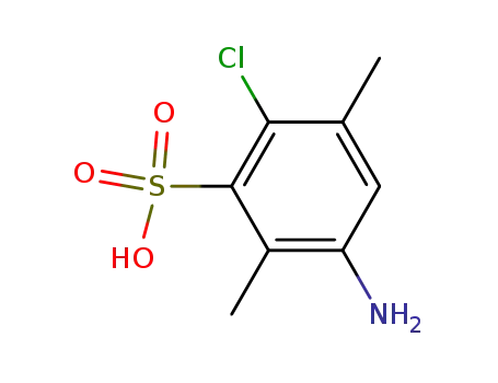 Molecular Structure of 62564-47-0 (Benzenesulfonic acid, 3-amino-6-chloro-2,5-dimethyl-)