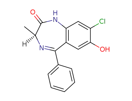 Molecular Structure of 62492-77-7 (2H-1,4-Benzodiazepin-2-one,
8-chloro-1,3-dihydro-7-hydroxy-3-methyl-5-phenyl-, (S)-)