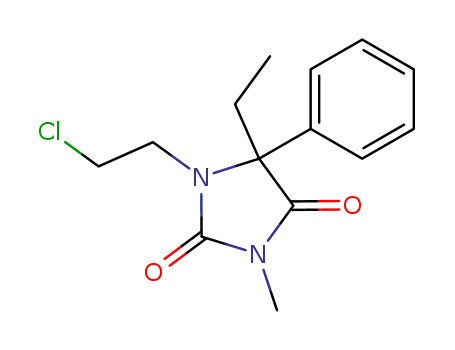 Molecular Structure of 61327-88-6 (2,4-Imidazolidinedione, 1-(2-chloroethyl)-5-ethyl-3-methyl-5-phenyl-)