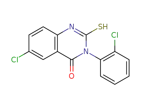Molecular Structure of 91961-25-0 (4(1H)-Quinazolinone, 6-chloro-3-(2-chlorophenyl)-2,3-dihydro-2-thioxo-)