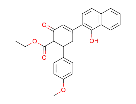 Molecular Structure of 22994-76-9 (3-Cyclohexene-1-carboxylic acid,
4-(1-hydroxy-2-naphthalenyl)-6-(4-methoxyphenyl)-2-oxo-, ethyl ester)