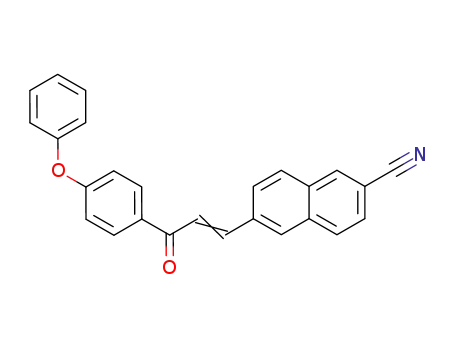 Molecular Structure of 68635-33-6 (2-Naphthalenecarbonitrile, 6-[3-oxo-3-(4-phenoxyphenyl)-1-propenyl]-)