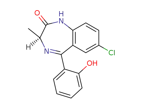 Molecular Structure of 62492-72-2 (2H-1,4-Benzodiazepin-2-one,
7-chloro-1,3-dihydro-5-(2-hydroxyphenyl)-3-methyl-, (S)-)