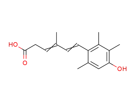 Molecular Structure of 65316-67-8 (3,5-Hexadienoic acid, 6-(4-hydroxy-2,3,6-trimethylphenyl)-4-methyl-,
(E,E)-)
