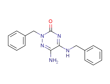 Molecular Structure of 61322-28-9 (1,2,4-Triazin-3(2H)-one,
6-amino-2-(phenylmethyl)-5-[(phenylmethyl)amino]-)