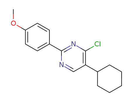 Molecular Structure of 61442-50-0 (Pyrimidine, 4-chloro-5-cyclohexyl-2-(4-methoxyphenyl)-)