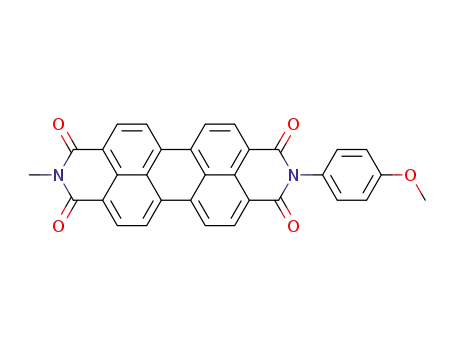 Molecular Structure of 70655-11-7 (2-(4-methoxy-phenyl)-9-methyl-anthra[2,1,9-<i>def</i>;6,5,10-<i>d</i>'<i>e</i>'<i>f</i>']diisoquinoline-1,3,8,10-tetraone)
