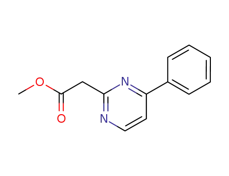 Molecular Structure of 63155-23-7 (2-Pyrimidineacetic acid, 4-phenyl-, methyl ester)