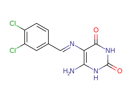 2,4(1H,3H)-Pyrimidinedione,
6-amino-5-[[(3,4-dichlorophenyl)methylene]amino]-
