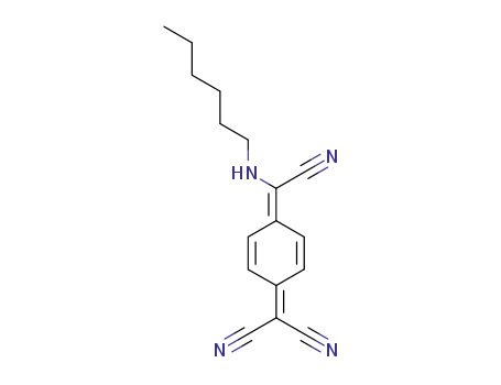 Molecular Structure of 61013-83-0 (Propanedinitrile,
[4-[cyano(hexylamino)methylene]-2,5-cyclohexadien-1-ylidene]-)