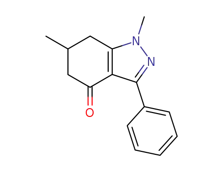 Molecular Structure of 63190-29-4 (4H-Indazol-4-one, 1,5,6,7-tetrahydro-1,6-dimethyl-3-phenyl-)