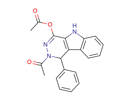 Molecular Structure of 61381-45-1 (1H-Pyridazino[4,5-b]indol-4-ol, 2-acetyl-2,5-dihydro-1-phenyl-, acetate
(ester))