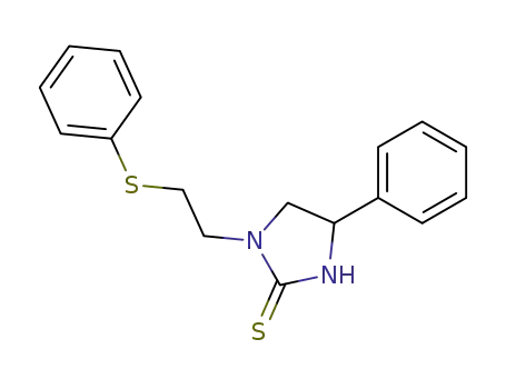 Molecular Structure of 64142-92-3 (2-Imidazolidinethione, 4-phenyl-1-[2-(phenylthio)ethyl]-)