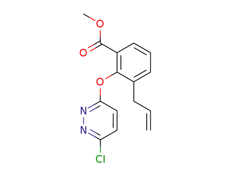 Molecular Structure of 61075-03-4 (Benzoic acid, 2-[(6-chloro-3-pyridazinyl)oxy]-3-(2-propenyl)-, methyl
ester)