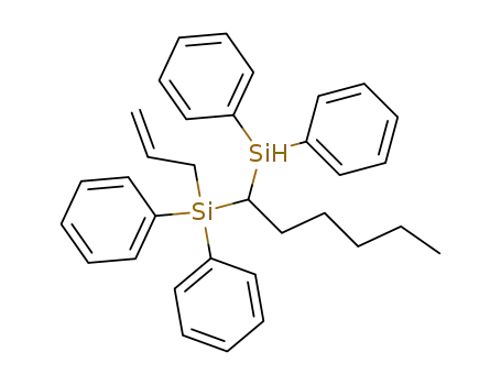 Molecular Structure of 63453-00-9 (Silane, [1-(diphenylsilyl)hexyl]diphenyl-2-propenyl-)