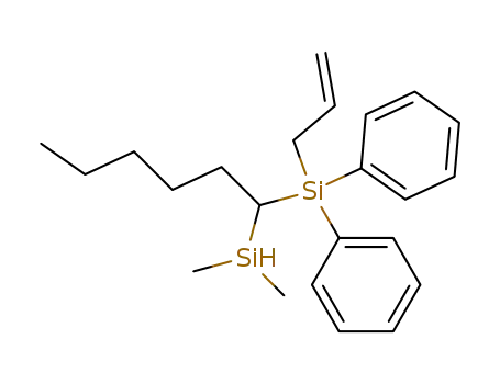 Molecular Structure of 63453-04-3 (Silane, [1-(dimethylsilyl)hexyl]diphenyl-2-propenyl-)