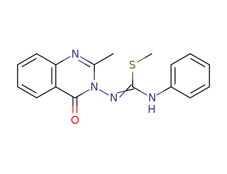 Molecular Structure of 62495-63-0 (Carbamimidothioic acid,N-(2-methyl-4-oxo-3(4H)-quinazolinyl)-N'-phenyl-, methyl ester)