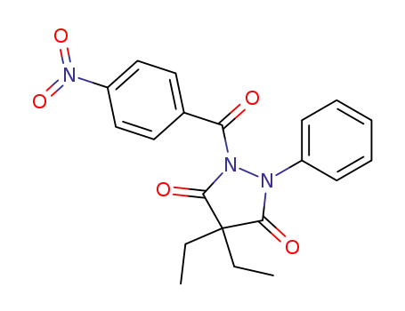 Molecular Structure of 62188-98-1 (3,5-Pyrazolidinedione, 4,4-diethyl-1-(4-nitrobenzoyl)-2-phenyl-)