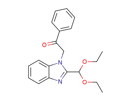 Molecular Structure of 61381-39-3 (Ethanone, 2-[2-(diethoxymethyl)-1H-benzimidazol-1-yl]-1-phenyl-)