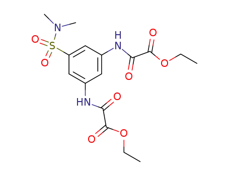 Molecular Structure of 62793-53-7 (Acetic acid,
2,2'-[[5-[(dimethylamino)sulfonyl]-1,3-phenylene]diimino]bis[2-oxo-,
diethyl ester)