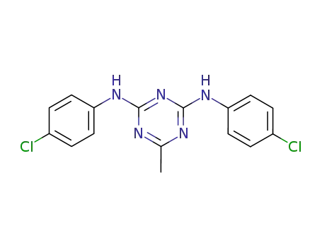 Molecular Structure of 30368-93-5 (1,3,5-Triazine-2,4-diamine,N2,N4-bis(4-chlorophenyl)-6-methyl-)